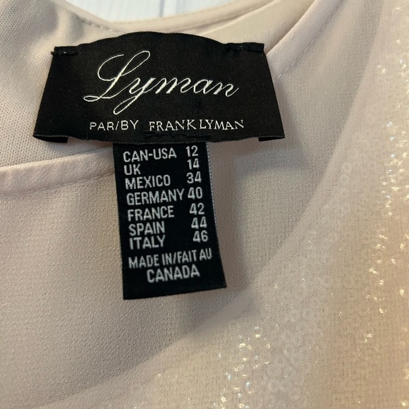 Frank Lyman champagne glitter dress with overlay - Picture 4 of 5